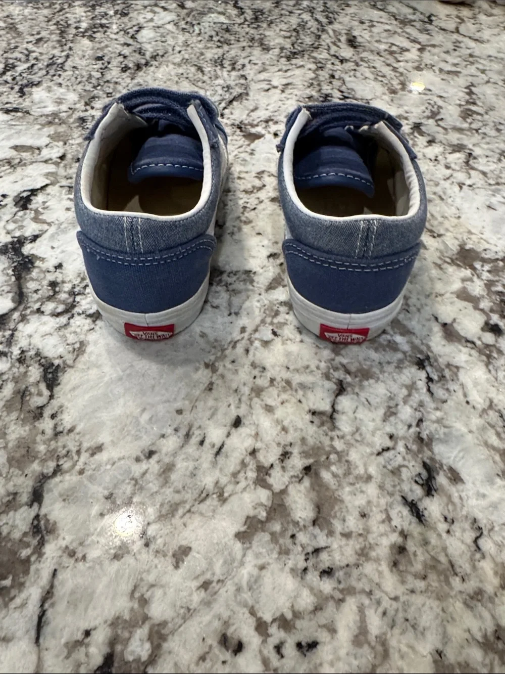 Kids Vans Navy Canvas Velcro Sneakers